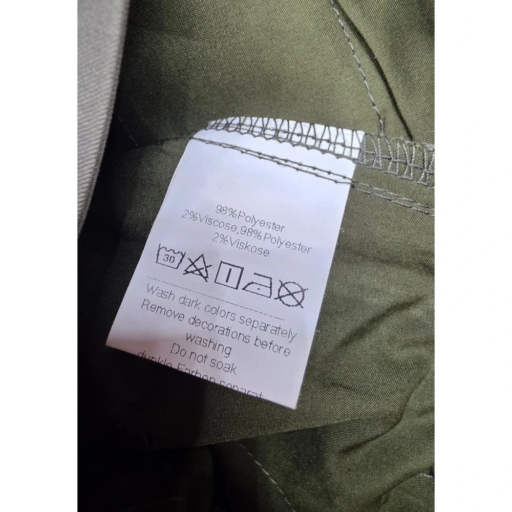 PJ Paul Jones Mens Olive Green Flat Front Straight Leg Trousers Size M New